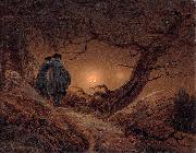 Two men contemplating the Moon Caspar David Friedrich